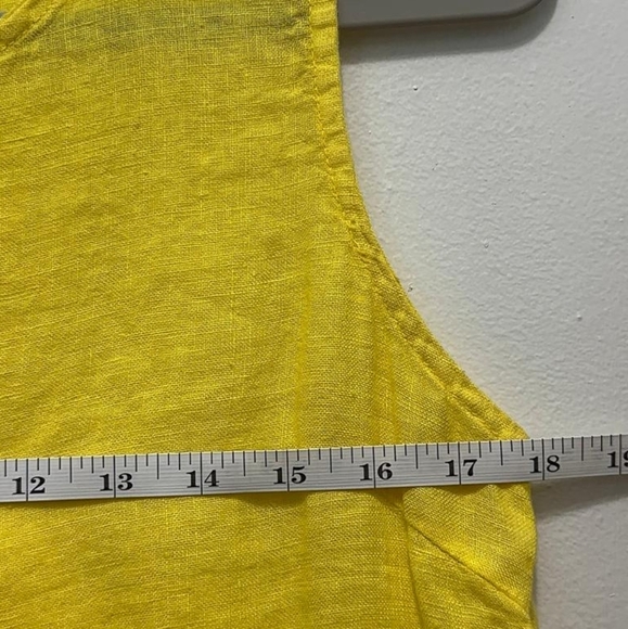 Terzo Millennio Women’s Yellow Linen Sleeveless Dress XS Made in Italy Summer Ca - Picture 7 of 9